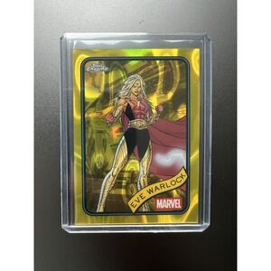2025 Topps‎ Chrome Marvel Eve Warlock Yellow Lava Refractor #192